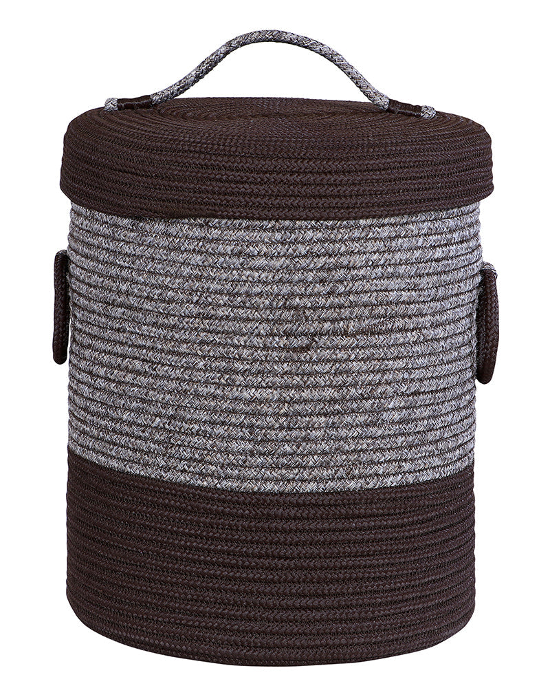 Striped Laundry Basket with Lid