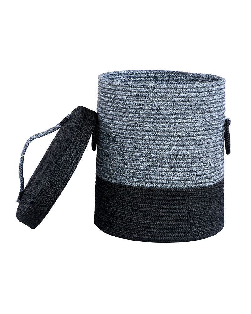 Striped Laundry Basket with Lid - Pano Pano