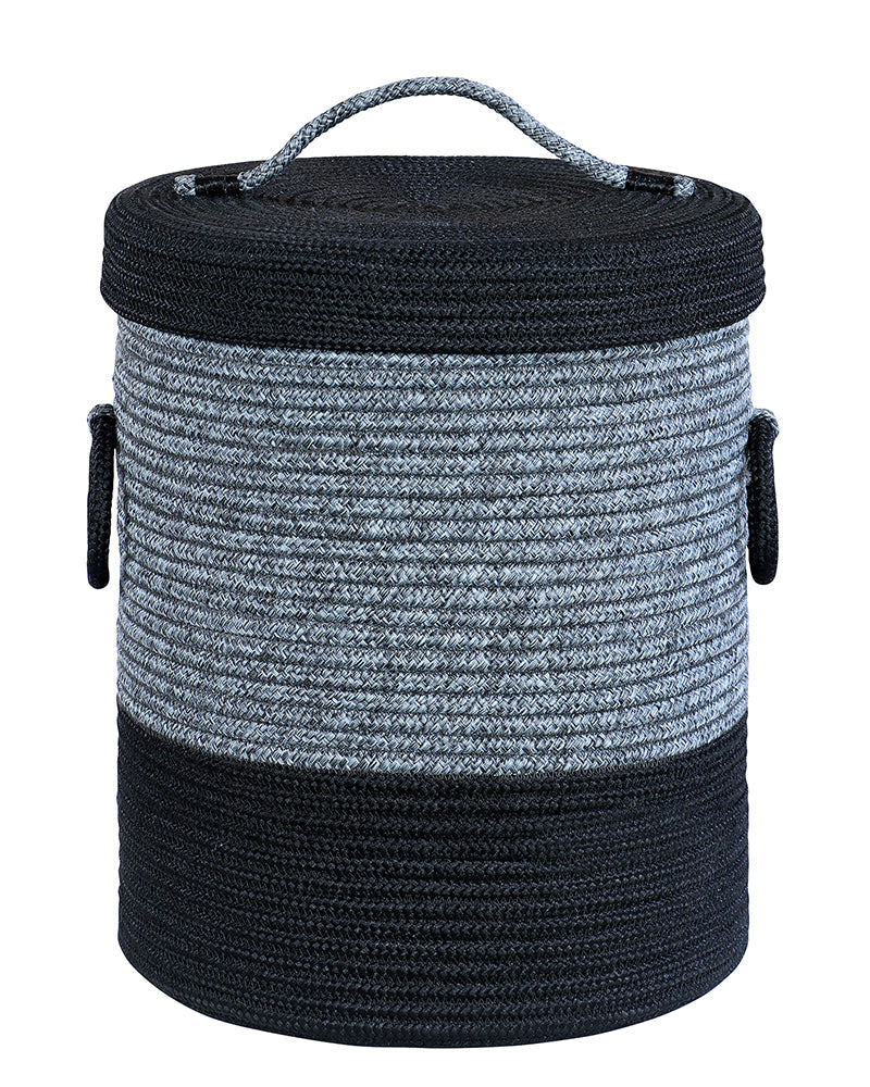 Striped Laundry Basket with Lid