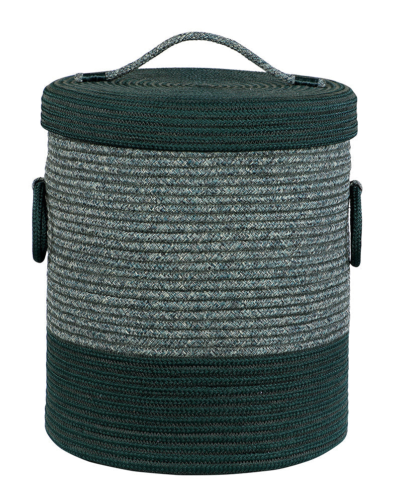 Striped Laundry Basket with Lid