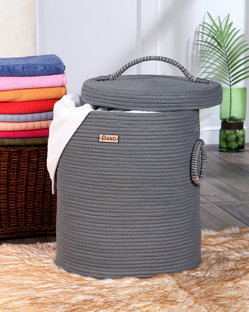 Solid laundry Basket Multi Purpose with Lid - Pano Pano