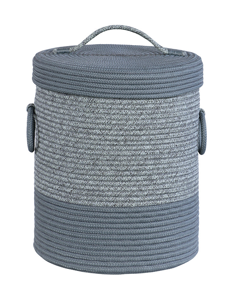 Striped Laundry Basket with Lid