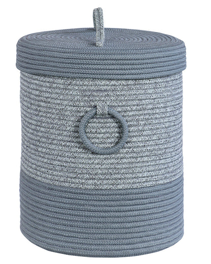 Striped Laundry Basket with Lid - Pano Pano