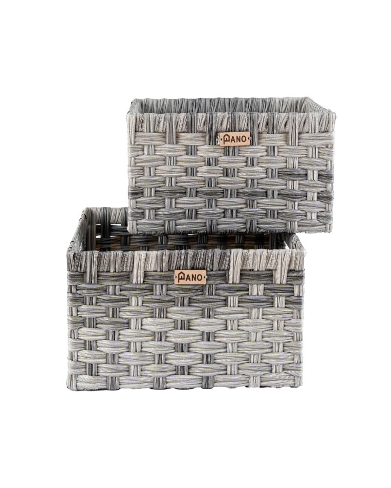 Wicker Storage Leo Basket Ash Grey | Storage Basket - Pano