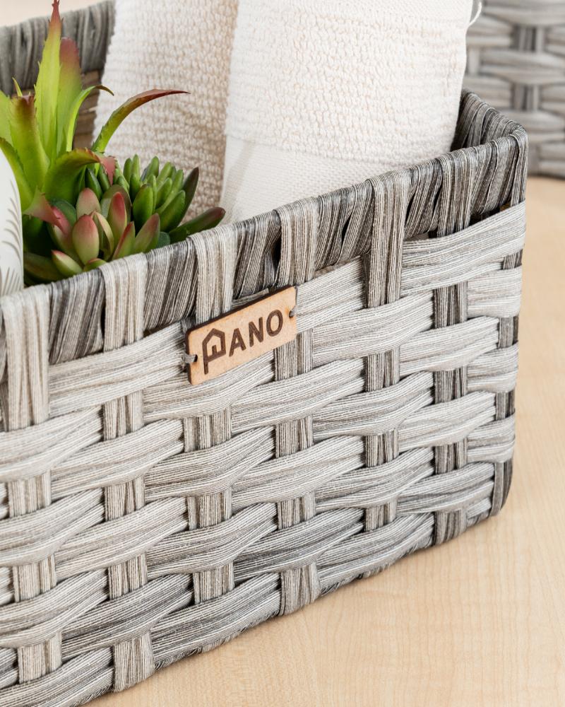 Wicker Storage Leo Basket Ash Grey | Storage Basket - Pano