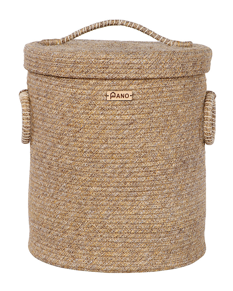 Tri Colour Laundry Basket with Lid Pano