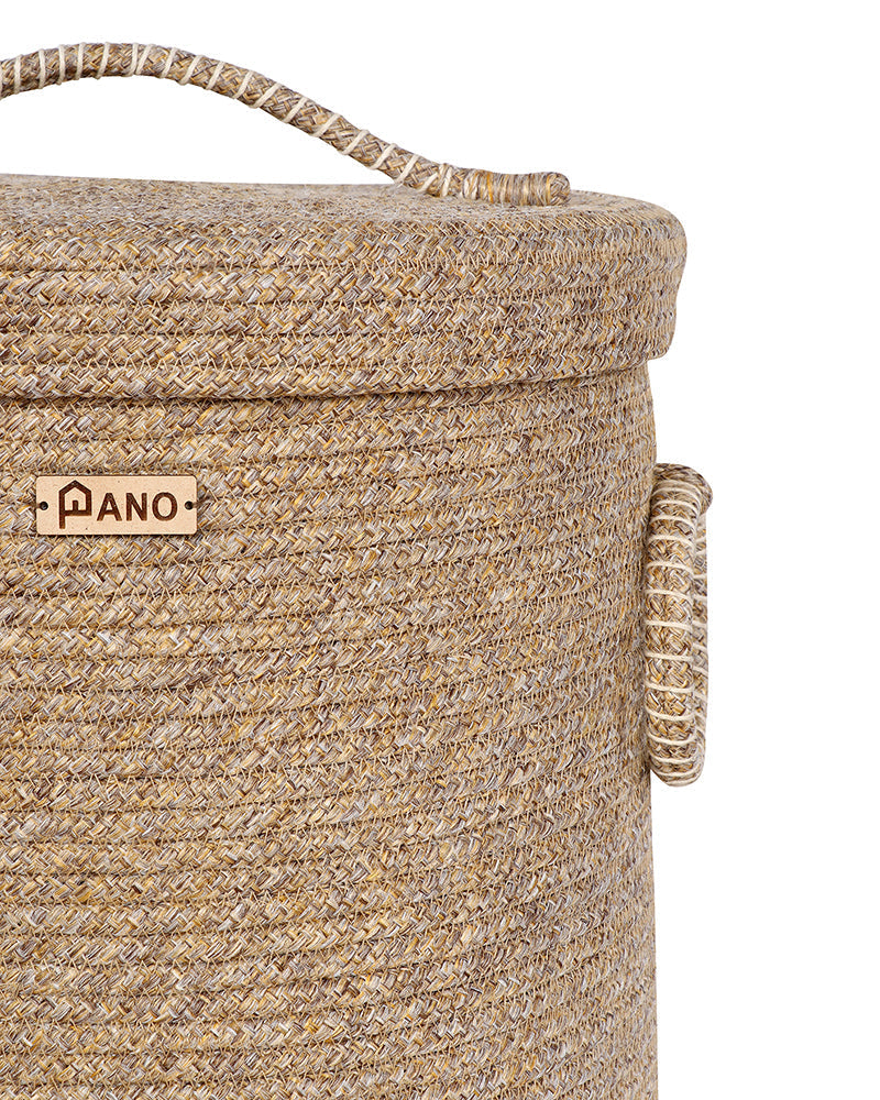 Tri Colour Laundry Basket with Lid Pano