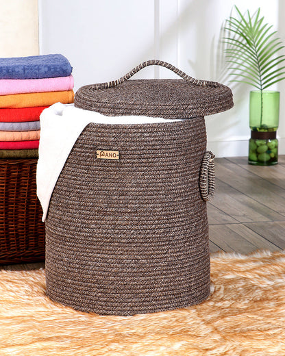 Tri Colour Laundry Basket with Lid Pano