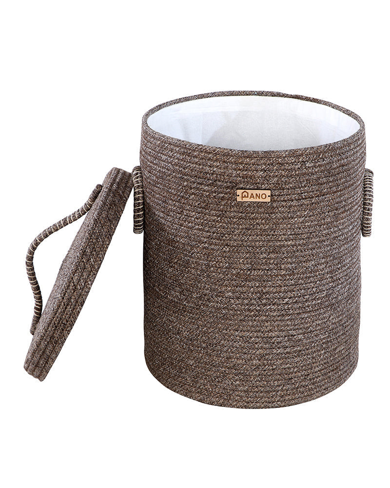 Tri Colour Laundry Basket with Lid Pano