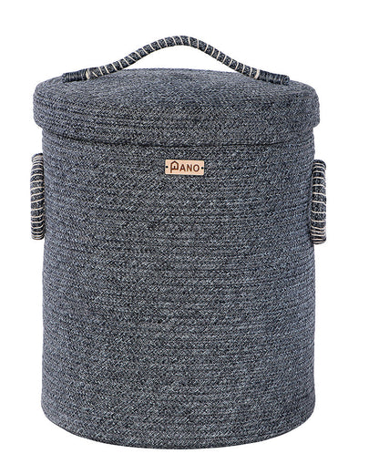 Tri Colour Laundry Basket with Lid Pano