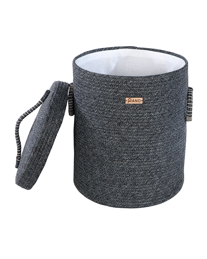 Tri Colour Laundry Basket with Lid Pano