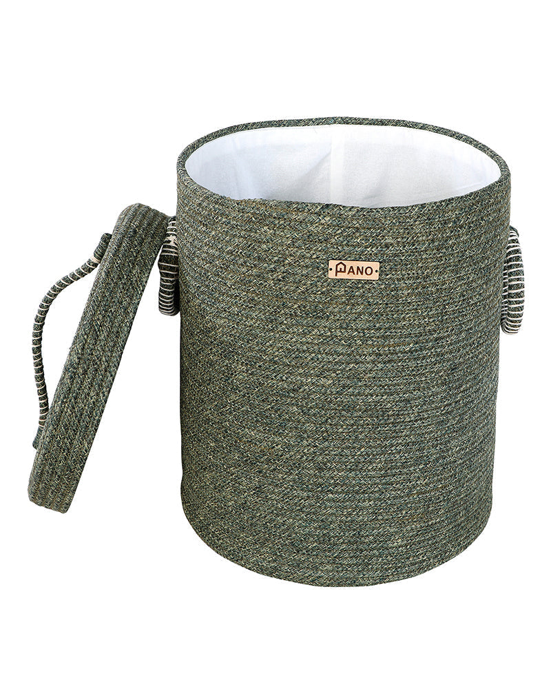 Tri Colour Laundry Basket with Lid Pano