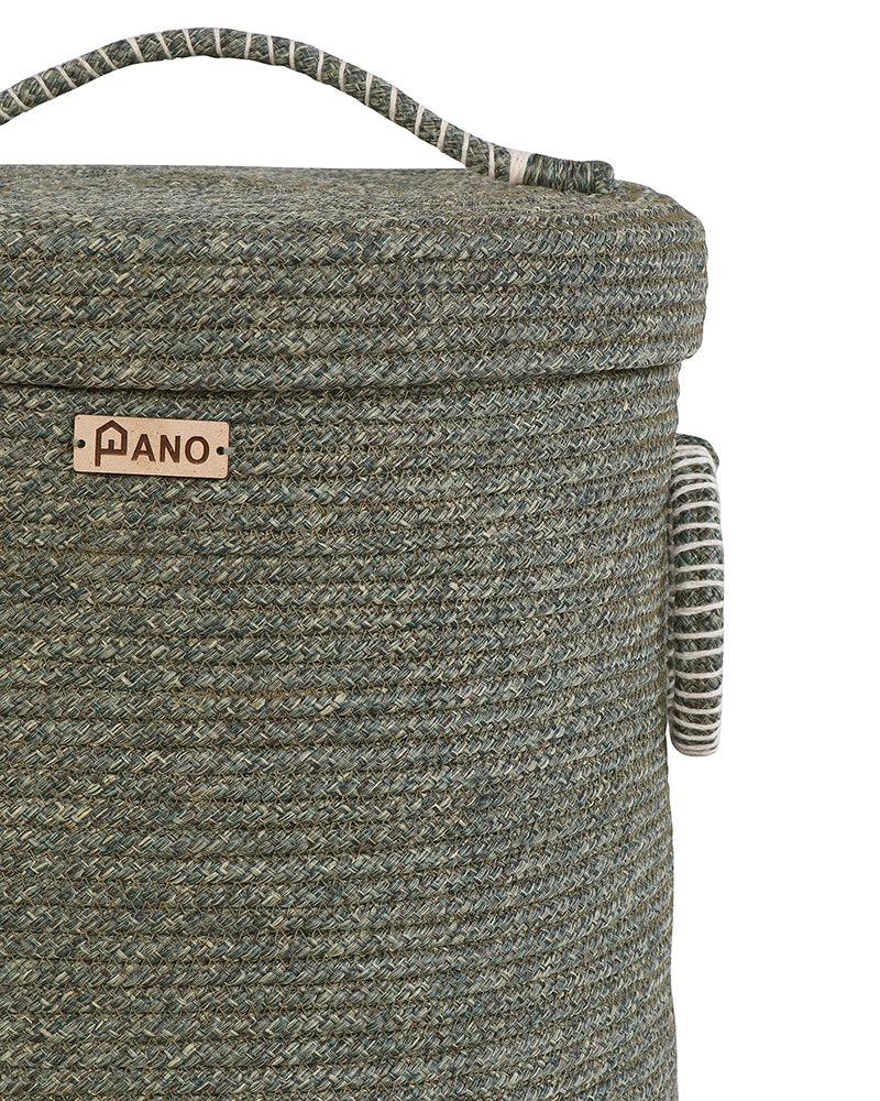 Tri Colour Laundry Basket with Lid Pano