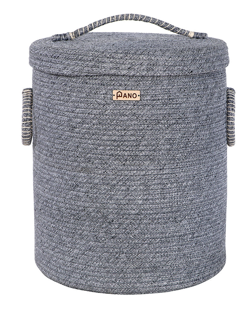 Tri Colour Laundry Basket with Lid Pano