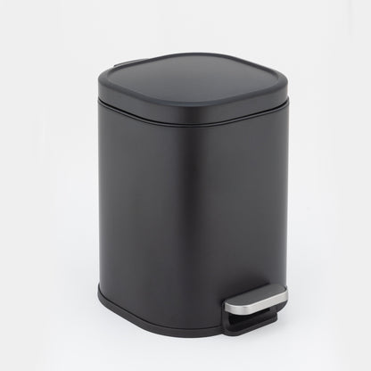 Arlo Stainless Steel Step Bin Matte Charcoal Trashcan 6 Litre - Pano