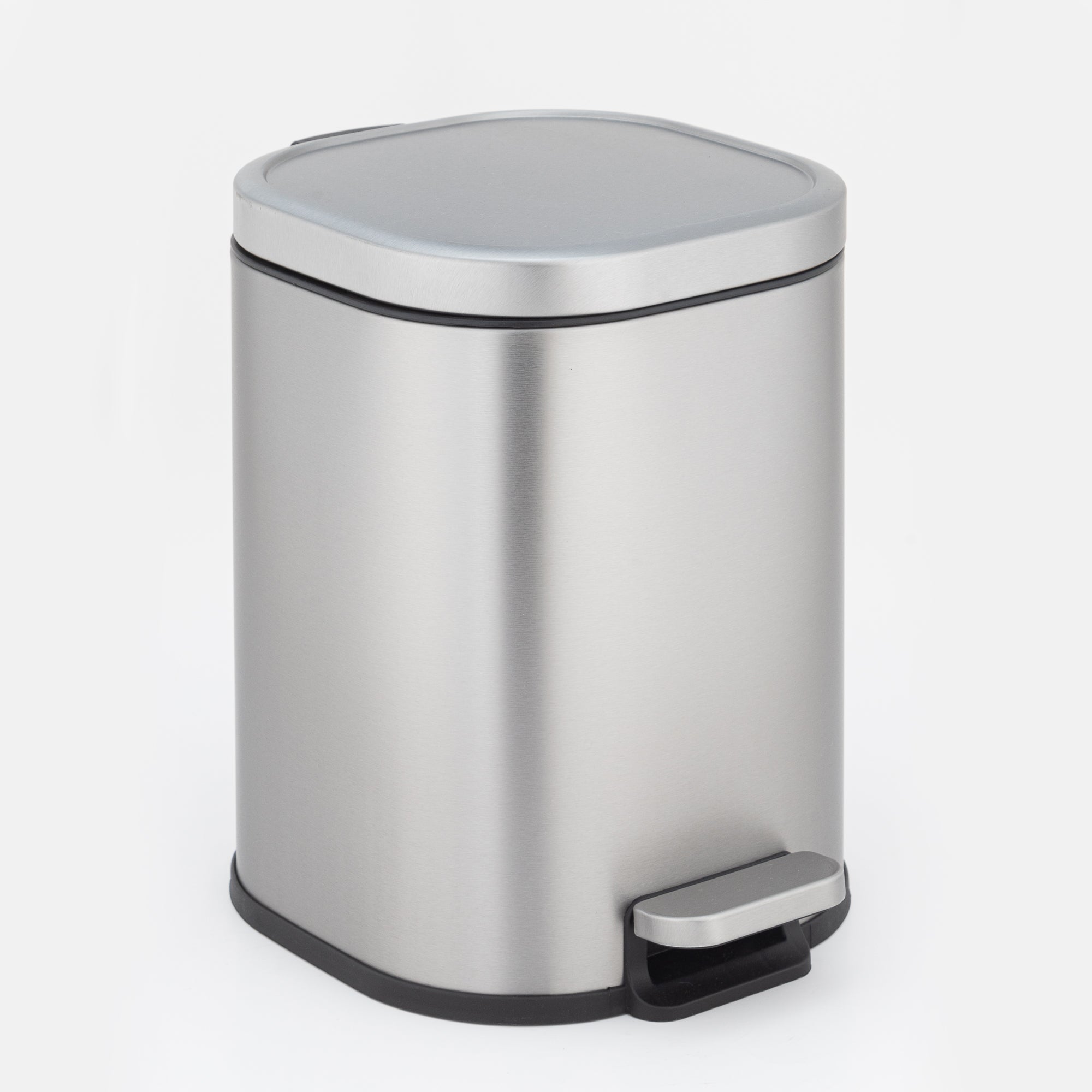 Arlo Stainless Steel Step Bin Matte Grey Trashcan 6 Litre - Pano