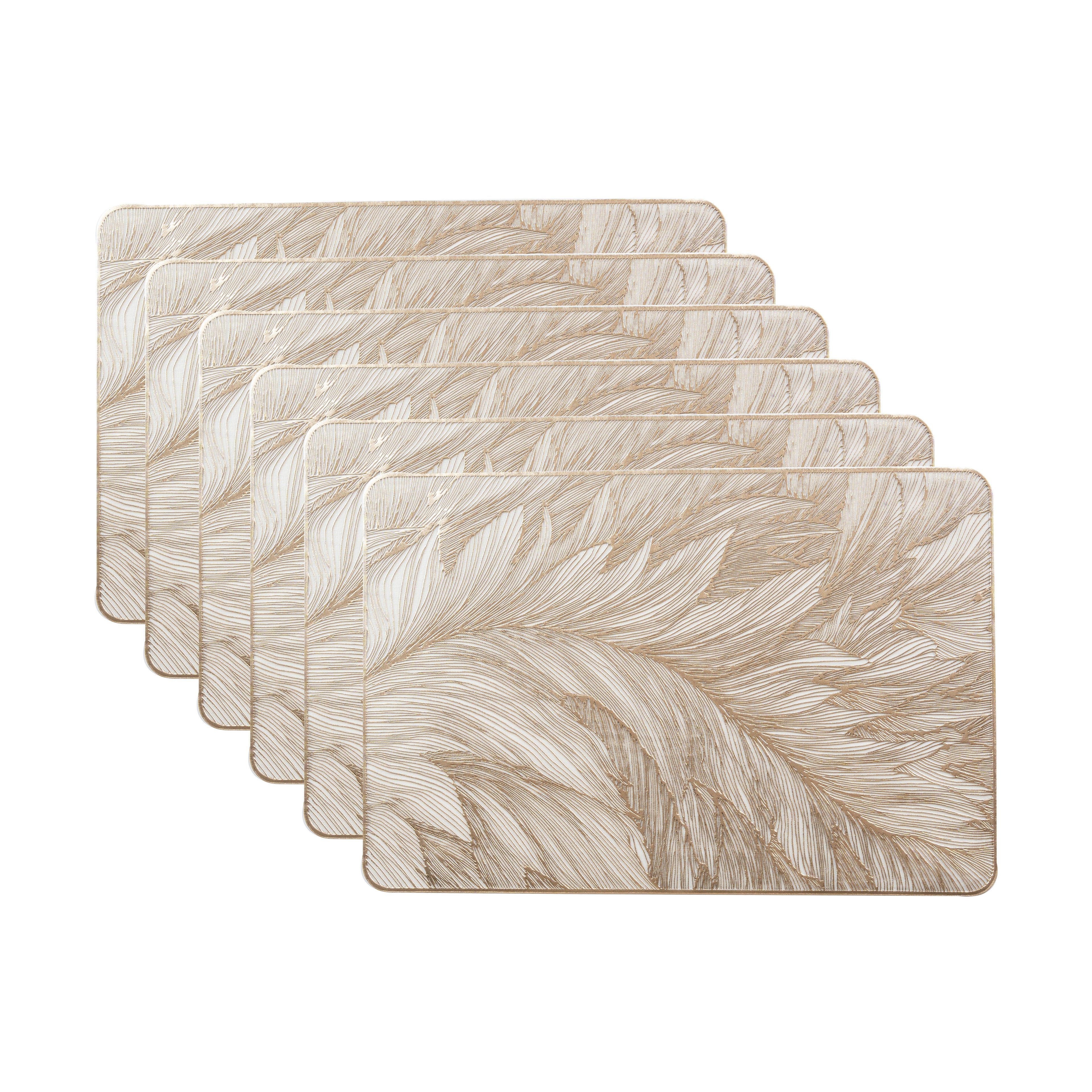 Maison Gold Flower Dining Table Mat Set of 6 - Pano