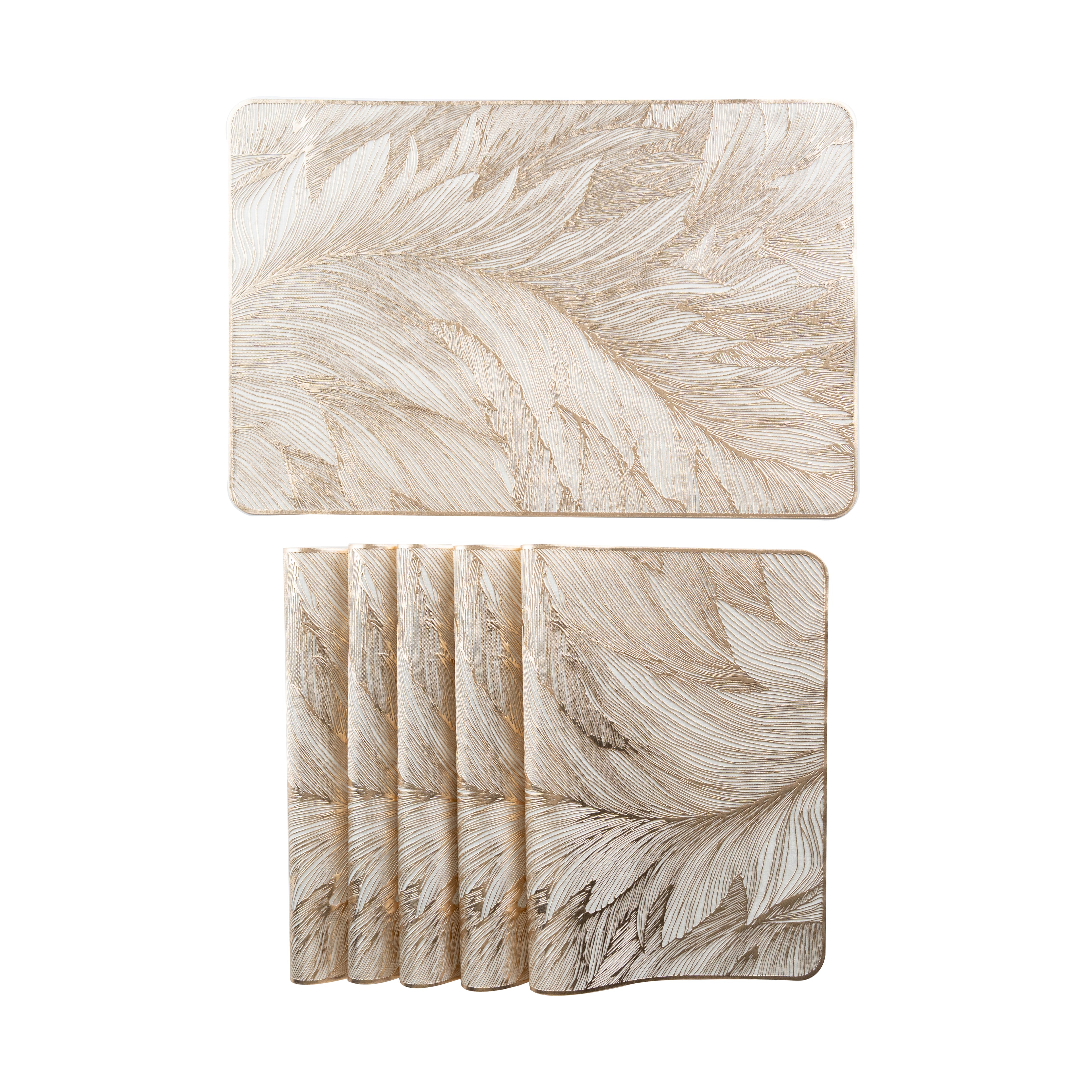 Maison Gold Flower Dining Table Mat Set of 6 - Pano