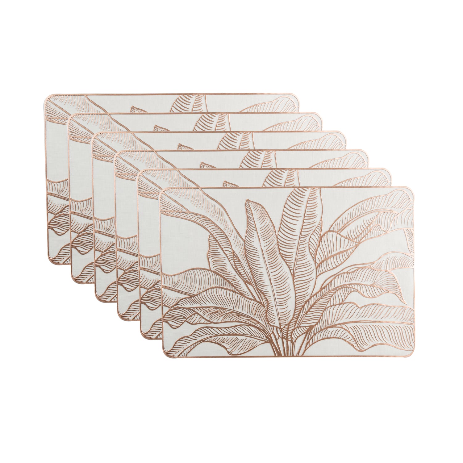 Maison Gold Flower Leaf Dining Table Mat Set of 6 - Pano