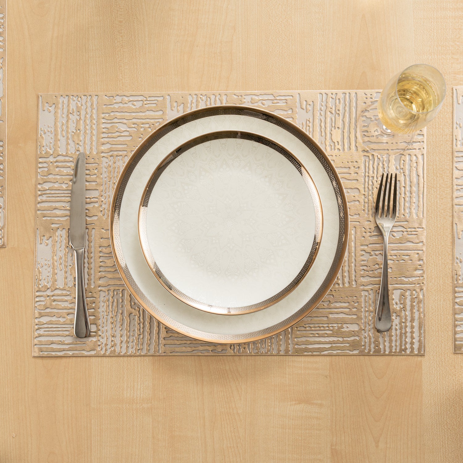 Maison Gold Block Dining Table Mat Set of 6 - Pano