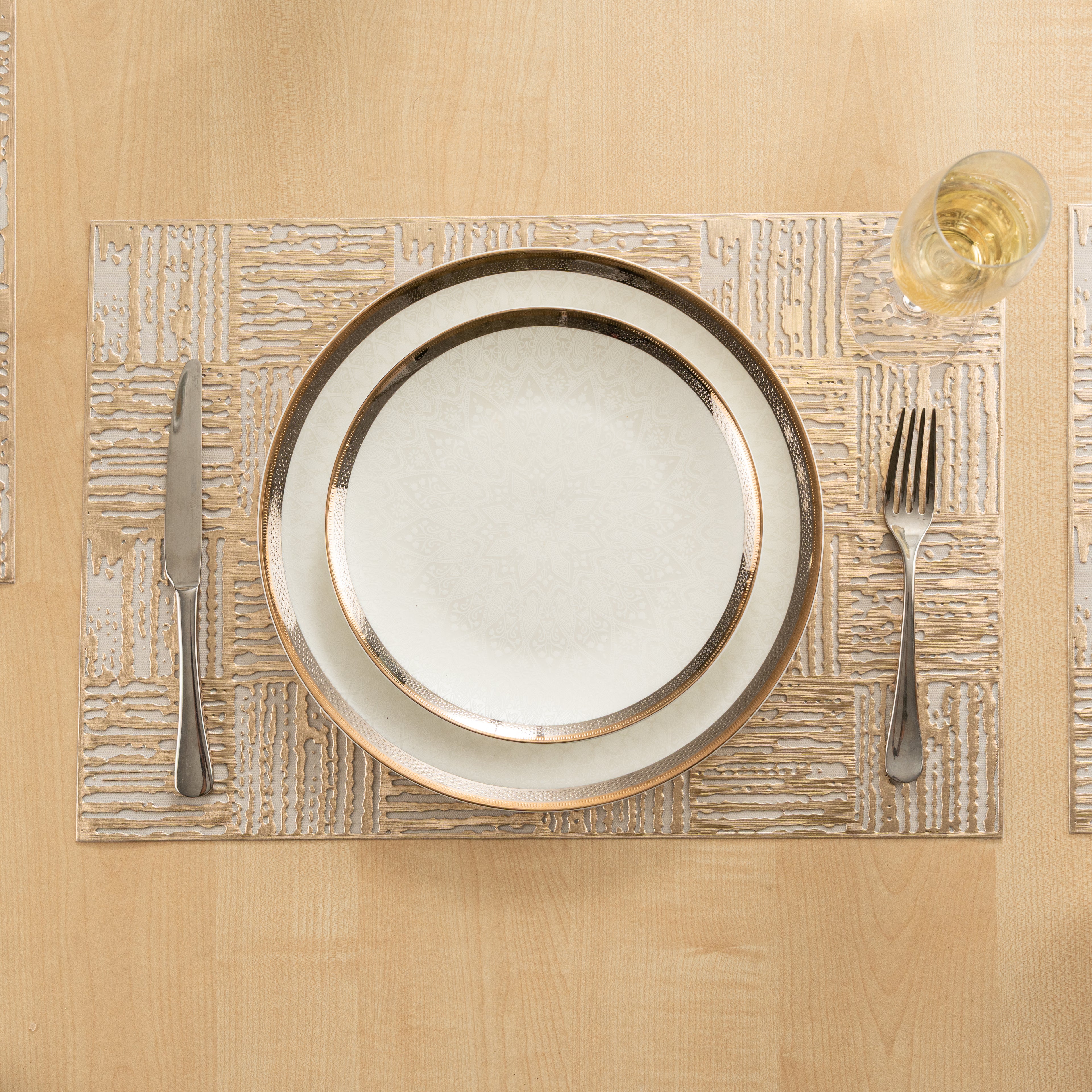 Maison Gold Block Dining Table Mat Set of 6 - Pano