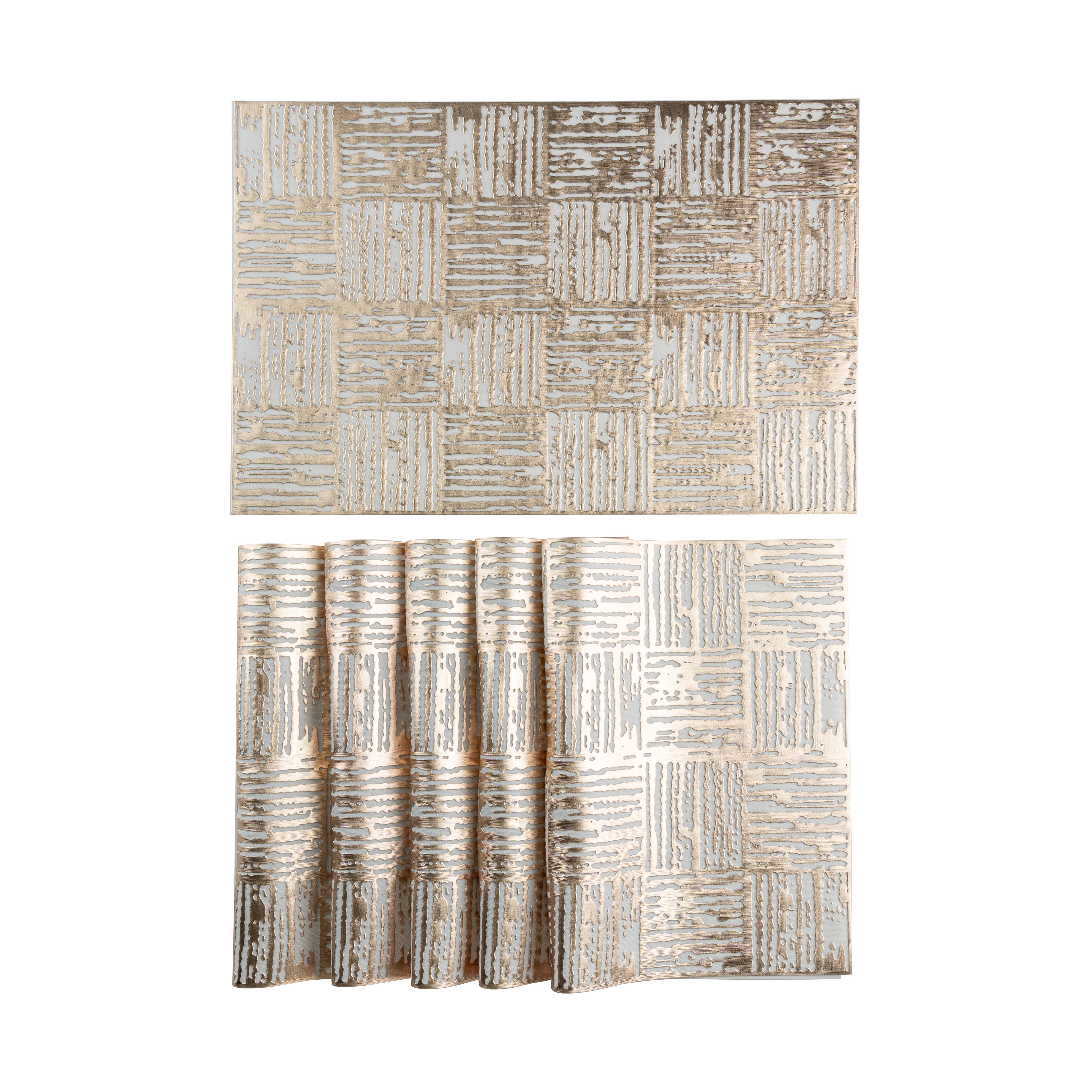 Maison Gold Block Dining Table Mat Set of 6 - Pano