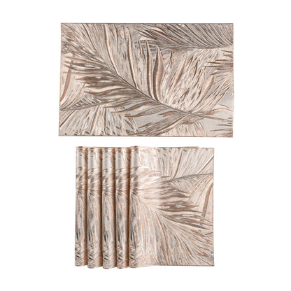 Maison Rose Gold Leaf Set of 6 Table Mat- Pano