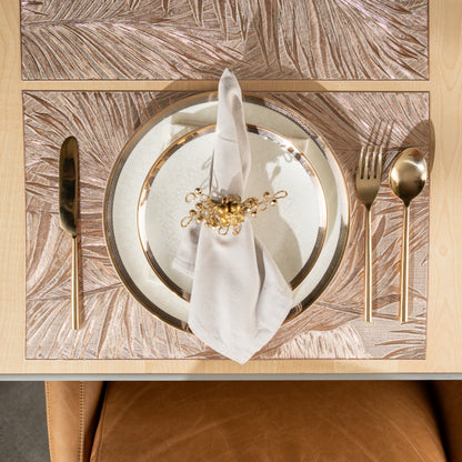 Maison Rose Gold Leaf Set of 6 Table Mat- Pano