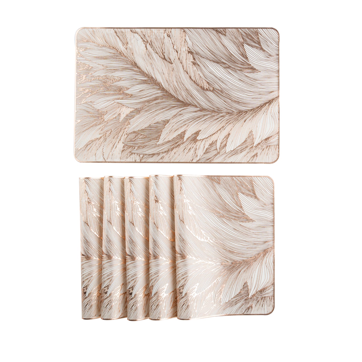 Maison Rose Gold Flower Dining Table Mat Set of 6 - Pano