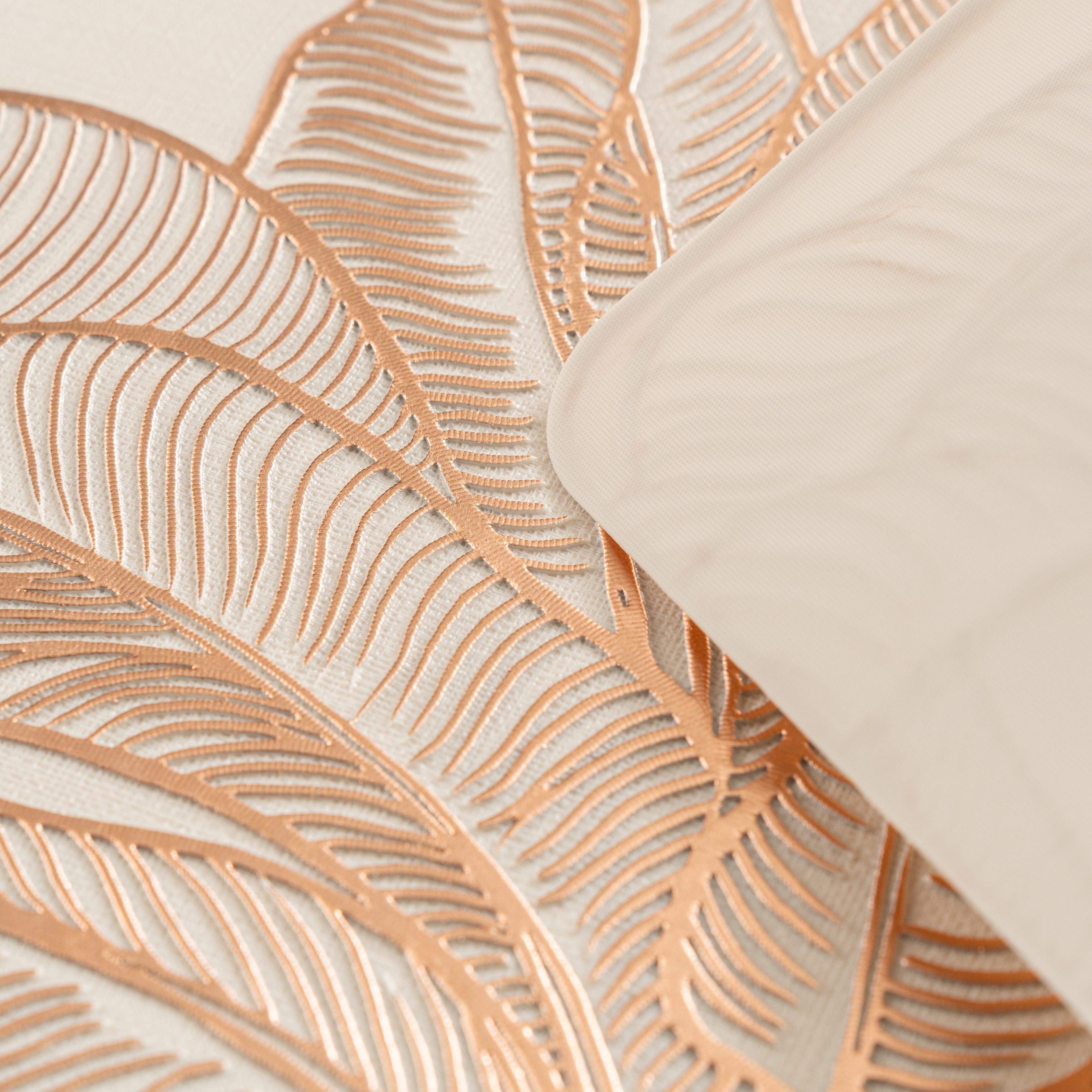 Maison Rose Gold Flower Leaf Dining Table Mat Set of 6 - Pano