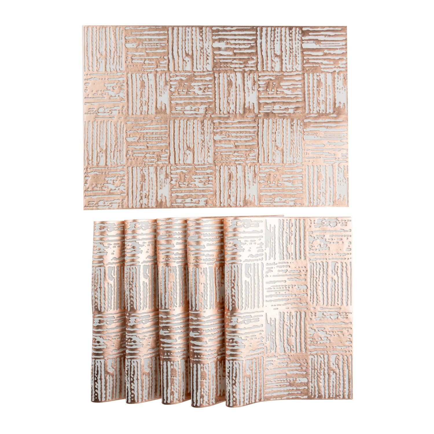 Maison Rose Gold Block Dining Table Mat Set of 6 - Pano