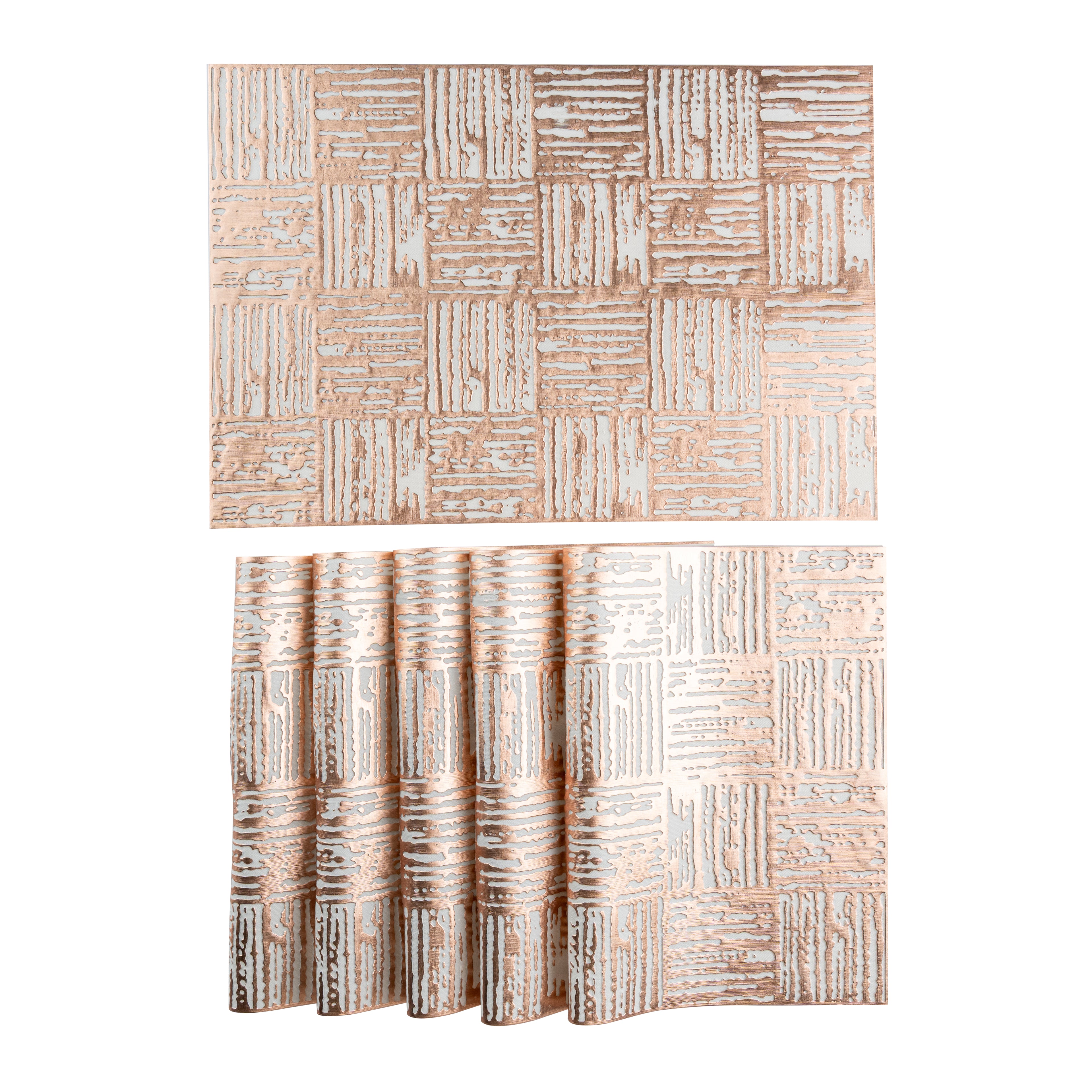Maison Rose Gold Block Dining Table Mat Set of 6 - Pano