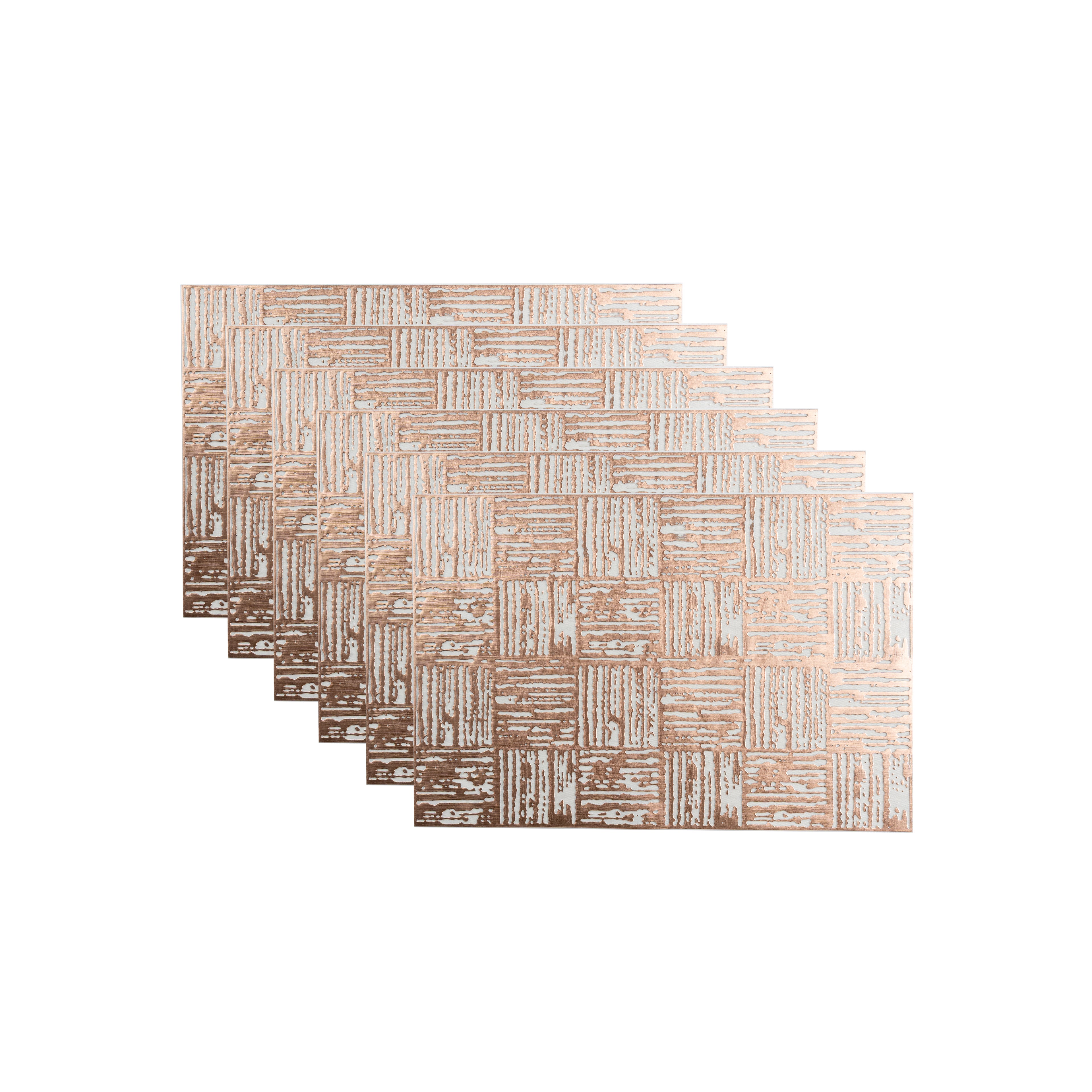 Maison Rose Gold Block Dining Table Mat Set of 6 - Pano