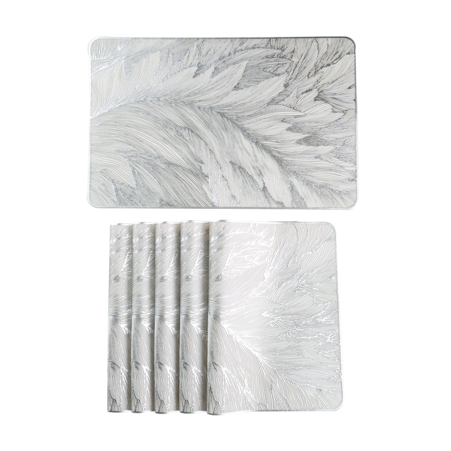 Maison Silver Flower Dining Table Mat Set of 6 - Pano