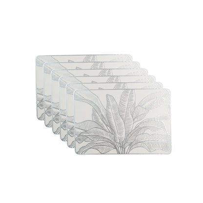Maison Silver Flower Leaf Dining Table Mat Set of 6 - Pano