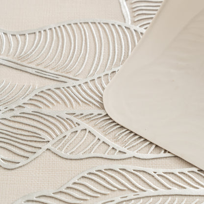 Maison Silver Flower Leaf Dining Table Mat Set of 6 - Pano