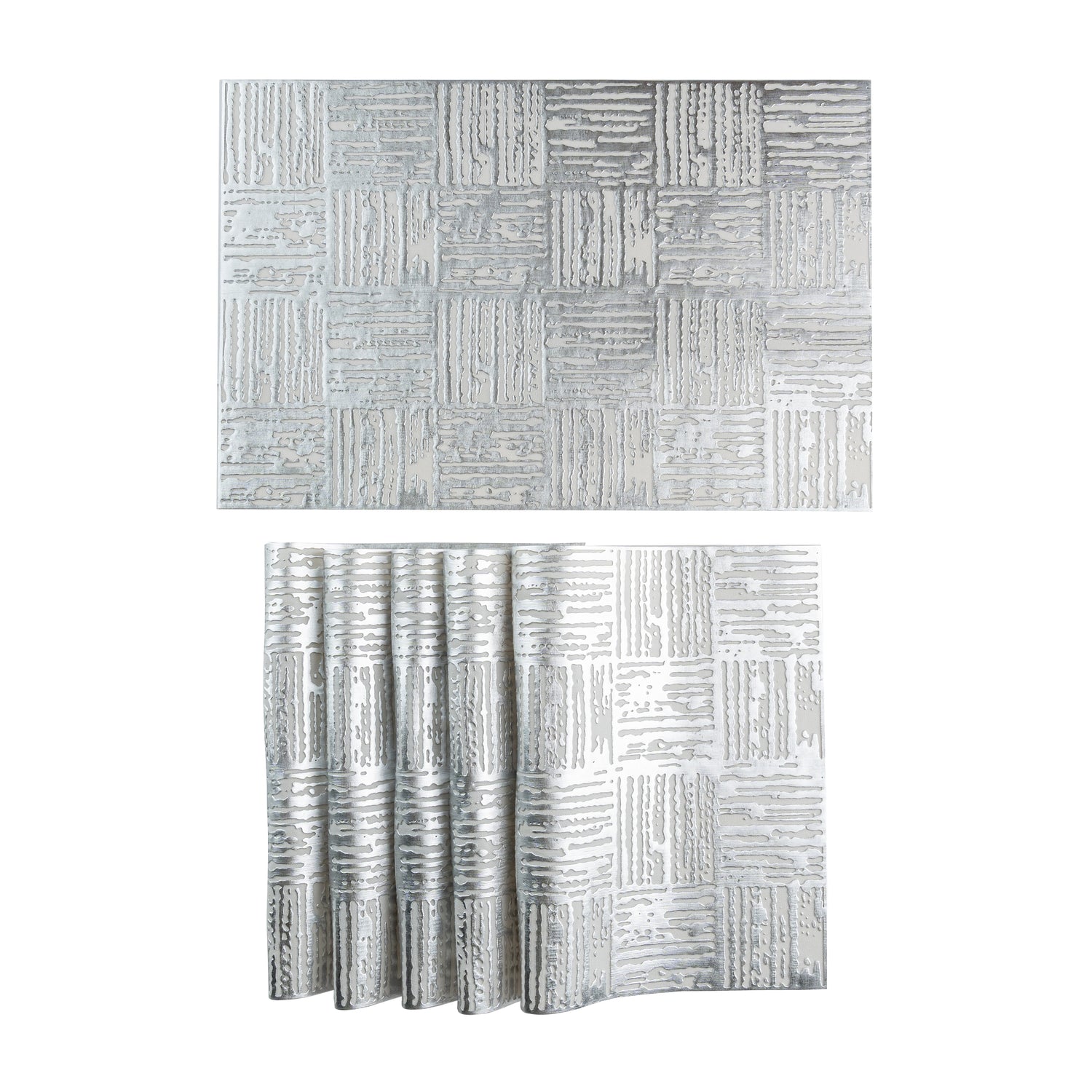 Maison Silver Block Dining Table Mat Set of 6 - Pano