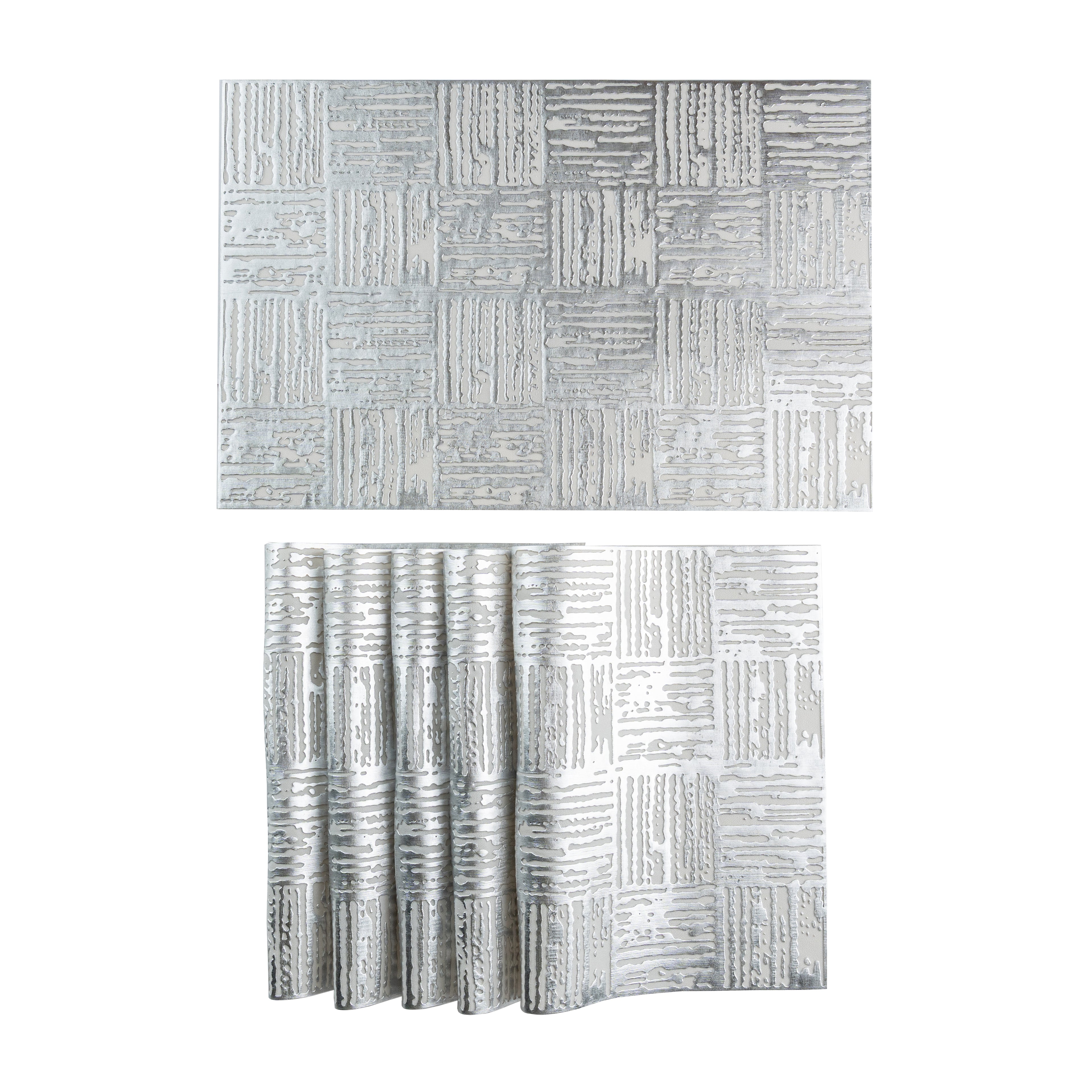 Maison Silver Block Dining Table Mat Set of 6 - Pano