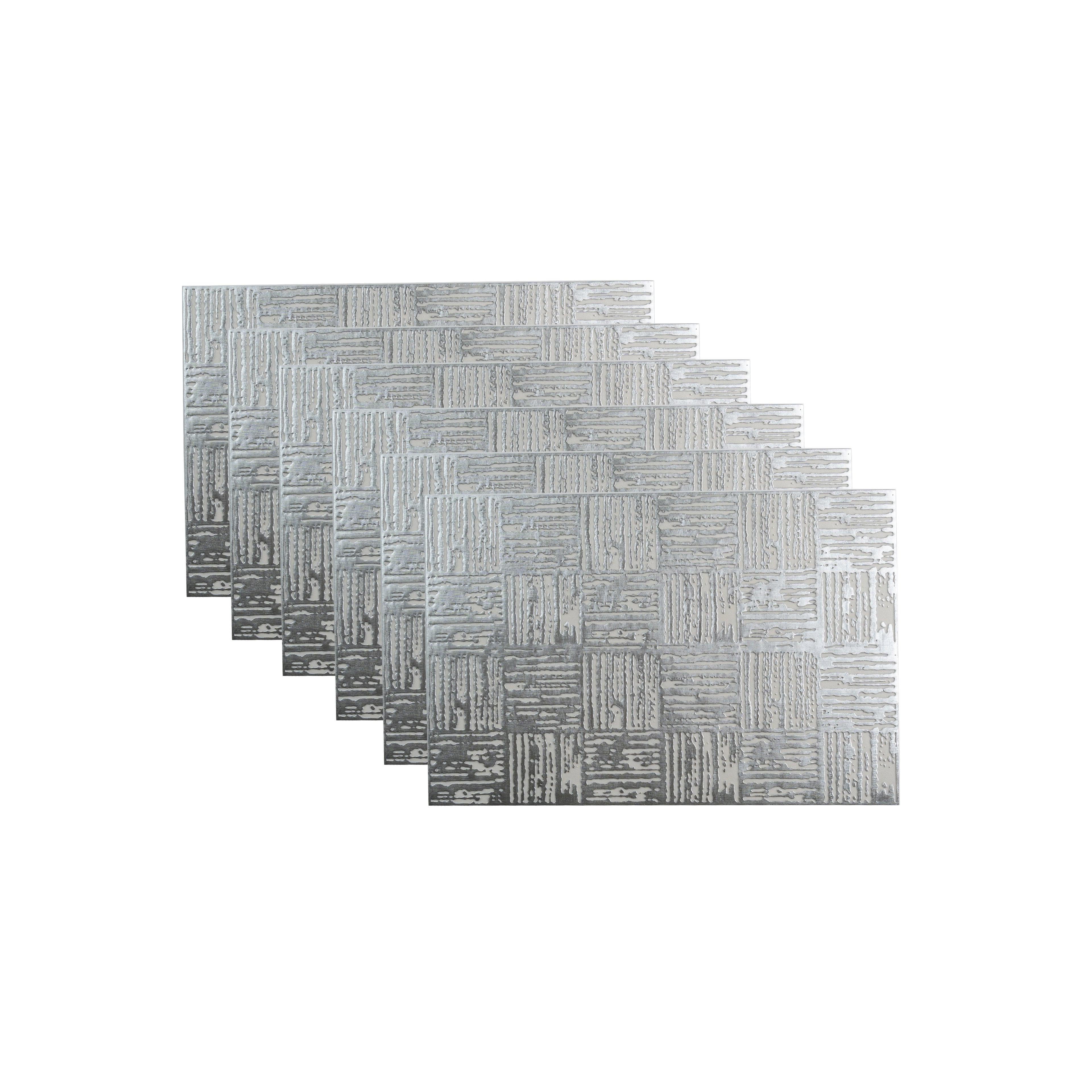 Maison Silver Block Dining Table Mat Set of 6 - Pano