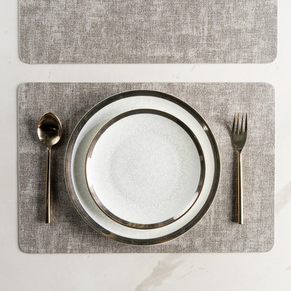 Textured Dark Grey Muse Dining Table Mat Set of 6 - Pano