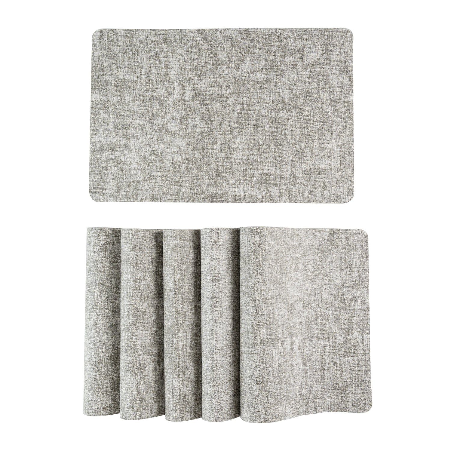 Textured Dark Grey Muse Dining Table Mat Set of 6 - Pano