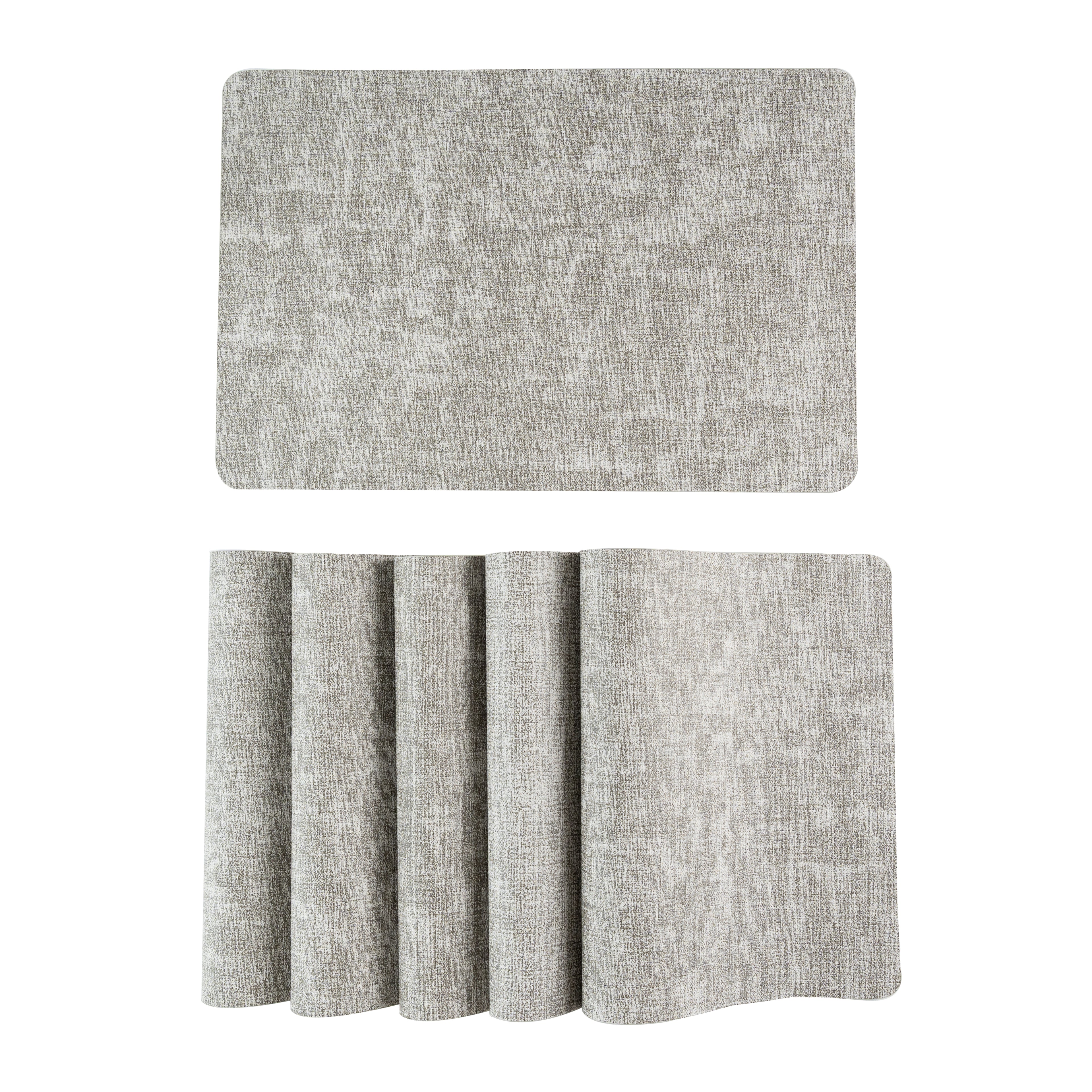 Textured Dark Grey Muse Dining Table Mat Set of 6 - Pano