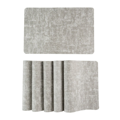 Textured Dark Grey Muse Dining Table Mat Set of 6 - Pano