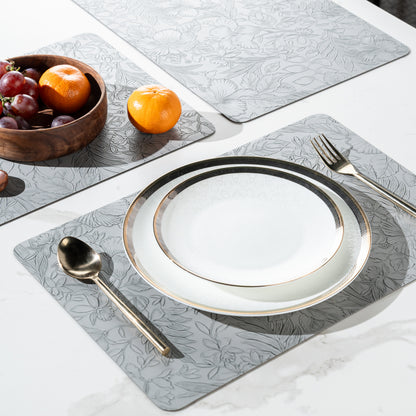 Muse Textured Grey Dining Table Mat Set of 6 - Pano