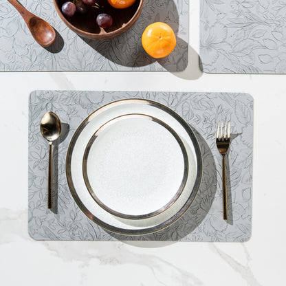 Muse Textured Grey Dining Table Mat Set of 6 - Pano