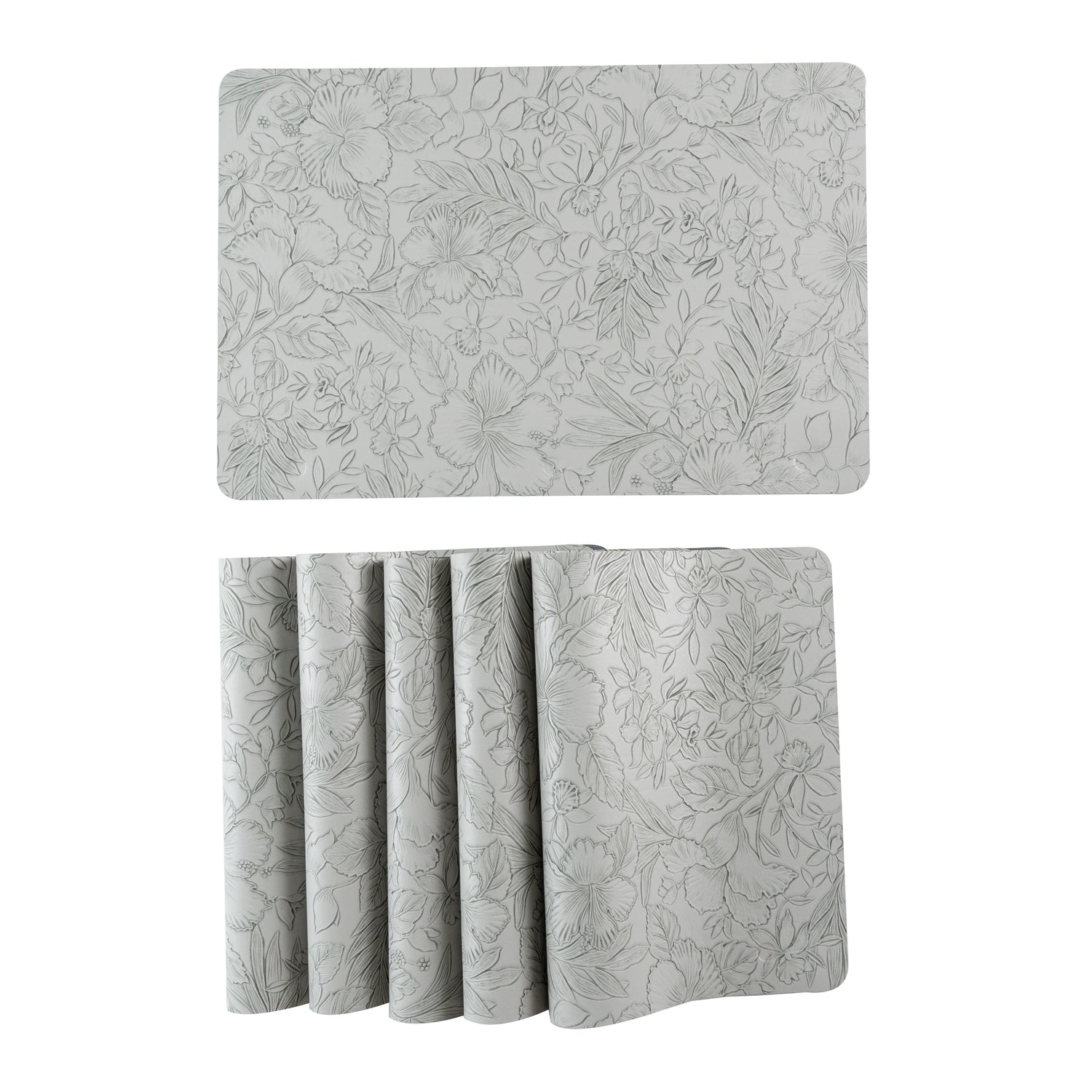 Muse Textured Grey Dining Table Mat Set of 6 - Pano