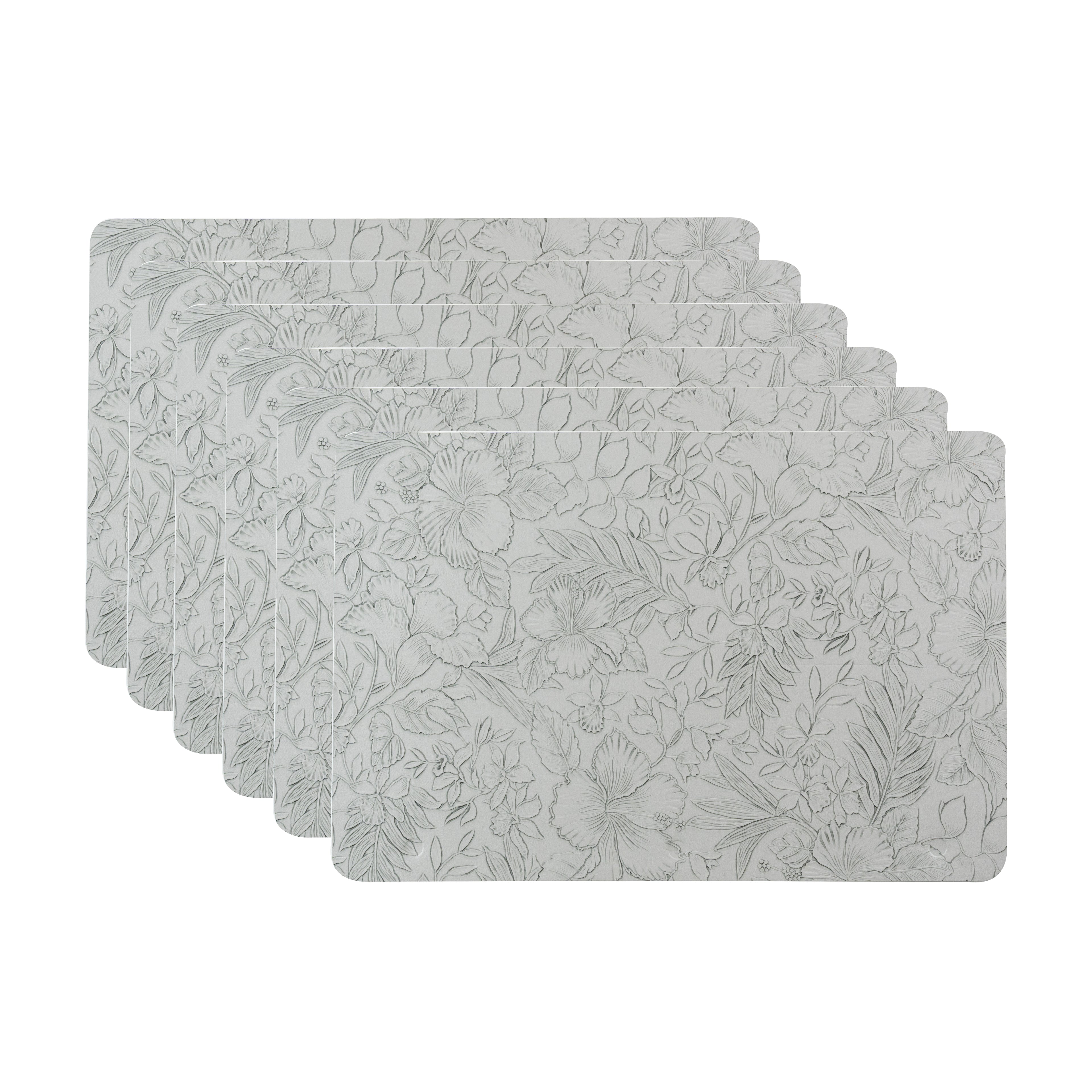 Muse Textured Grey Dining Table Mat Set of 6 - Pano