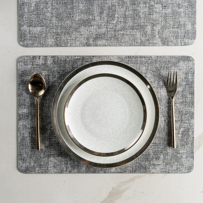 Textured Grey Muse Dining Table Mat Set of 6 - Pano