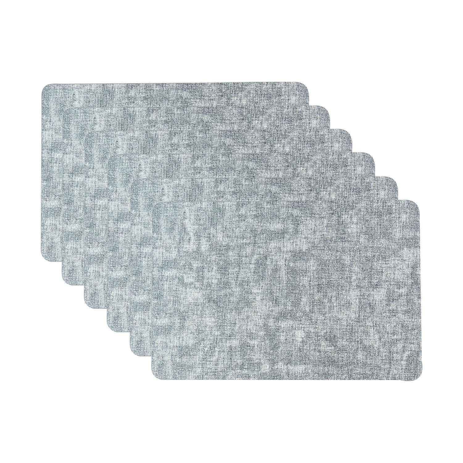Textured Grey Muse Dining Table Mat Set of 6 - Pano