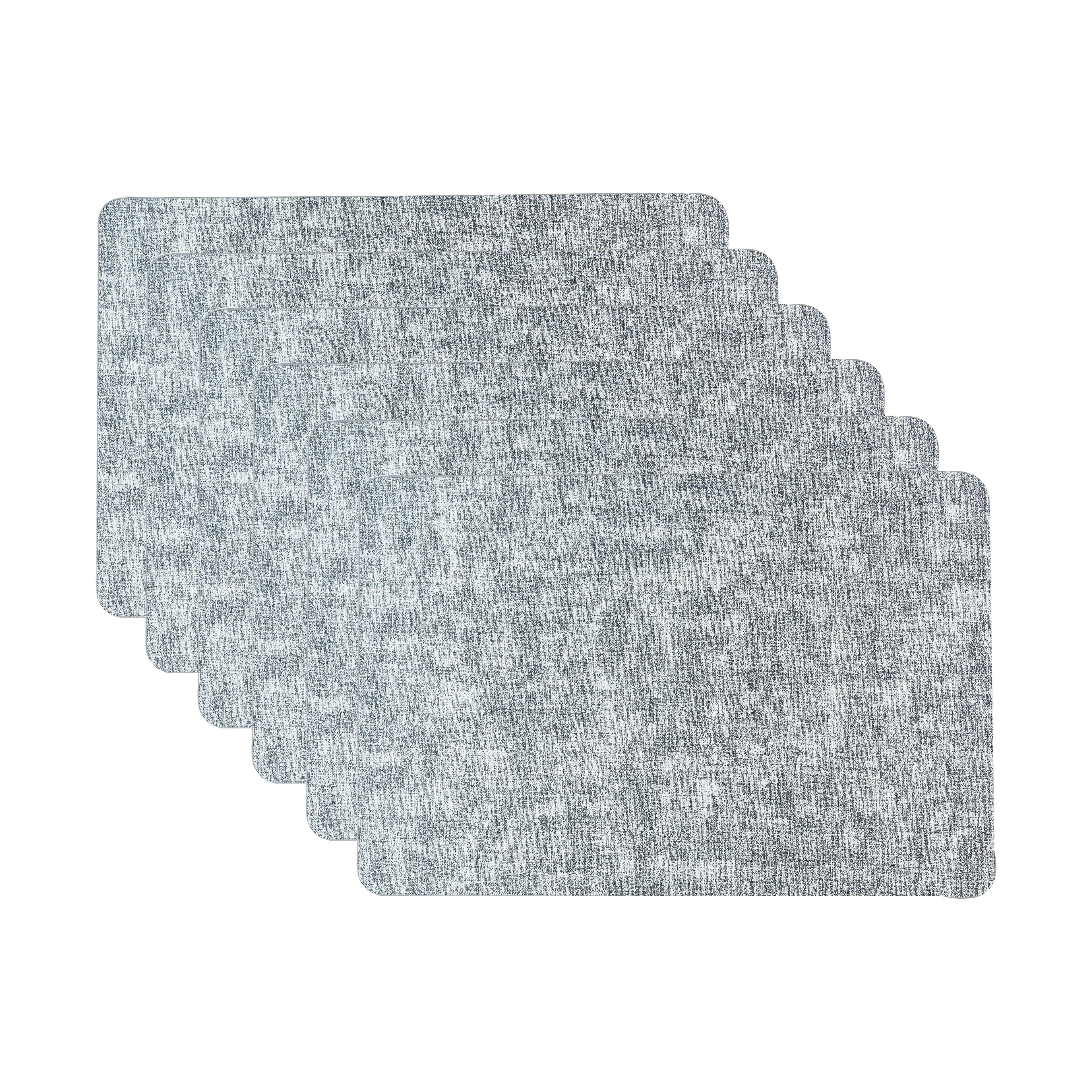 Textured Grey Muse Dining Table Mat Set of 6 - Pano